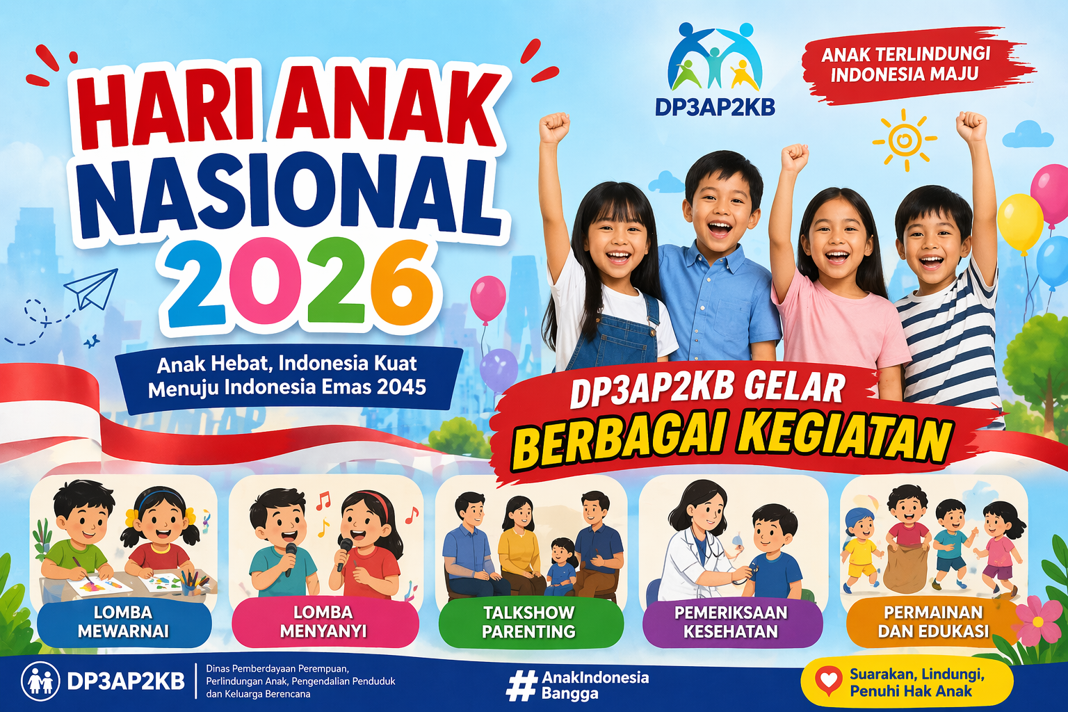Hari Anak Nasional 2026, DP3AP2KB Gelar Berbagai Kegiatan