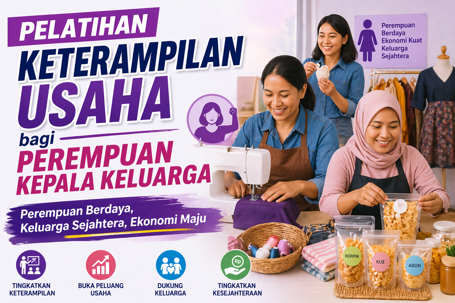 Pelatihan Keterampilan Usaha bagi Perempuan Kepala Keluarga