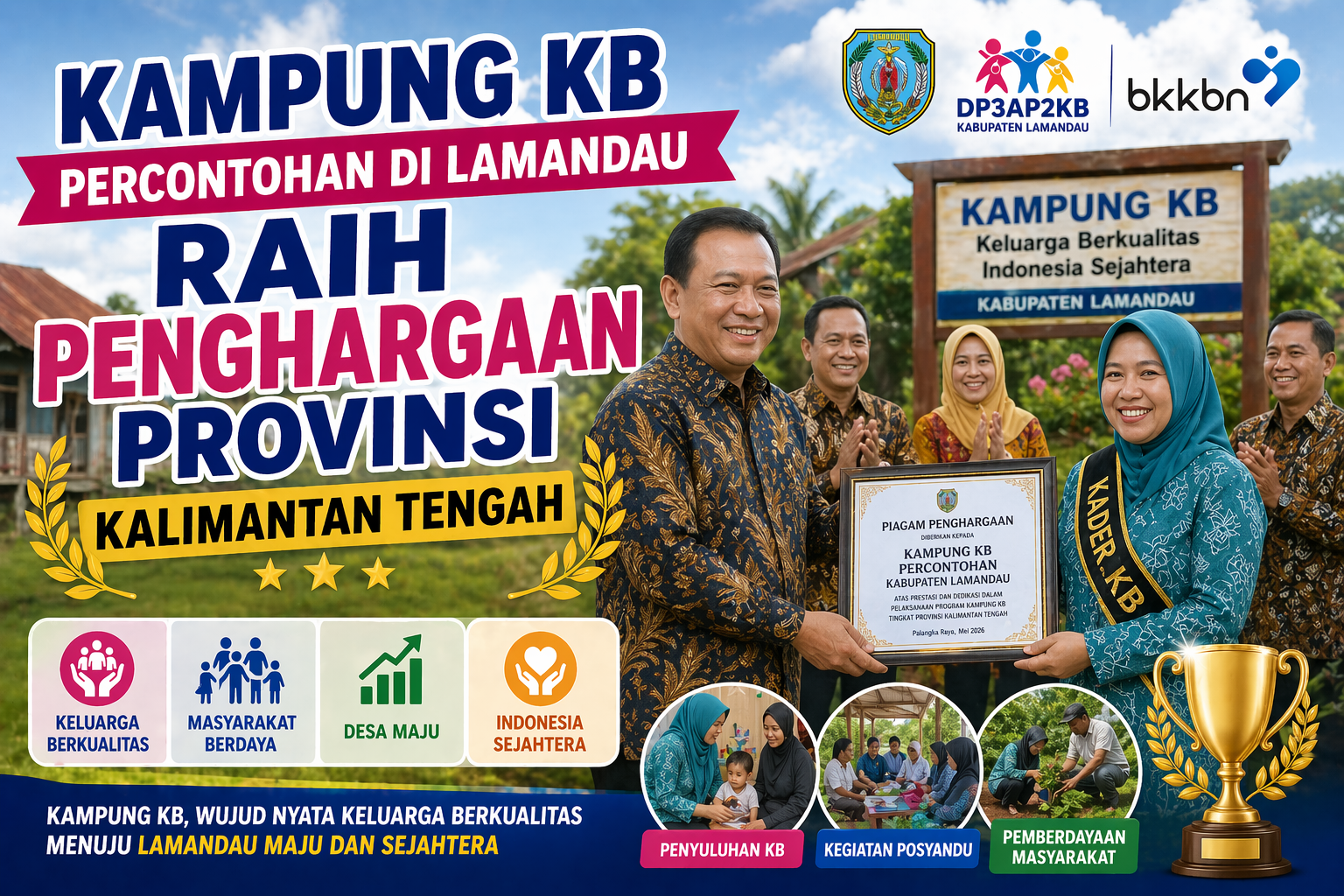 Kampung KB Percontohan di Lamandau Raih Penghargaan Provinsi Kalimantan Tengah